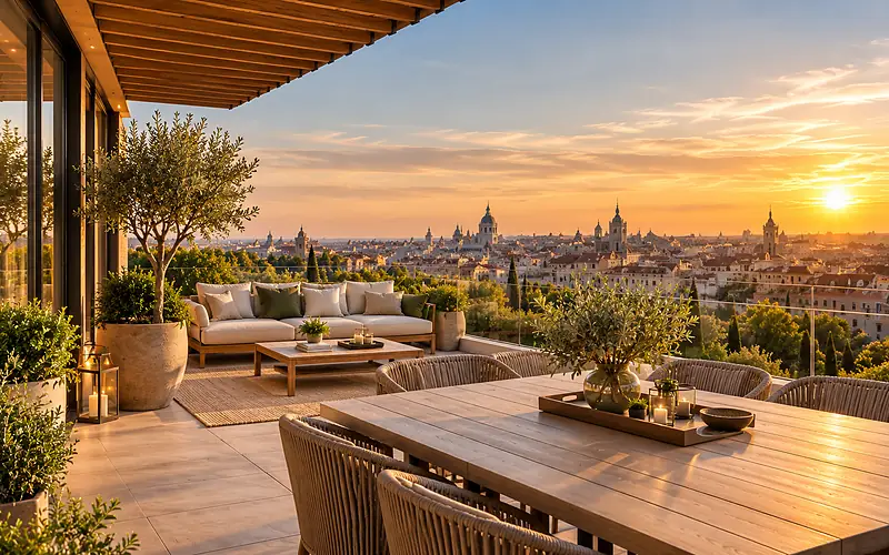 Ático con terraza y vistas para valoración inmobiliaria en Madrid y Toledo