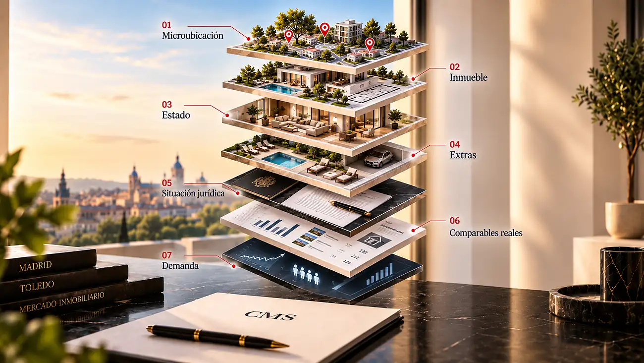 Método de las 7 capas de valoración inmobiliaria de CMS Inmobiliaria en Madrid y Toledo