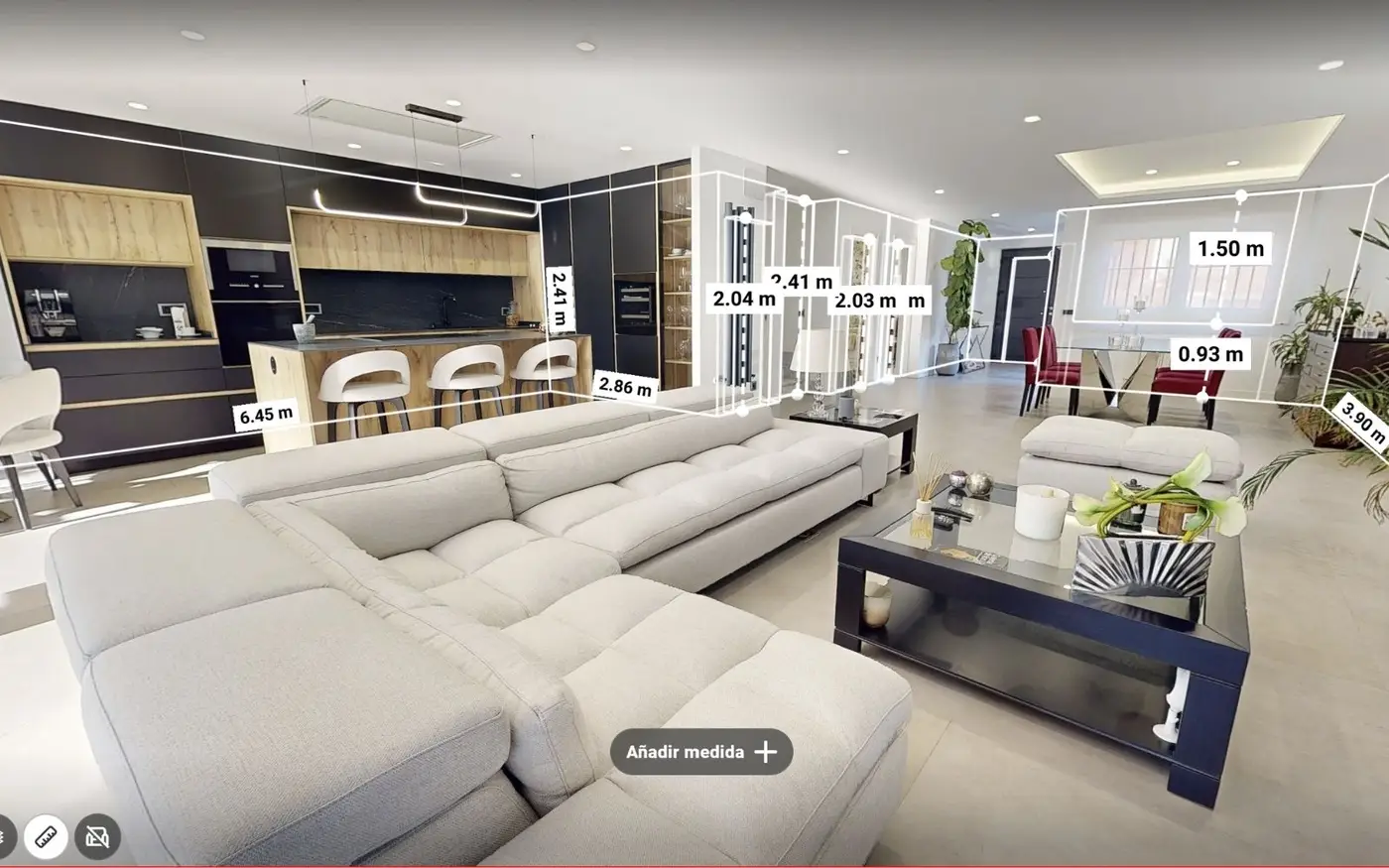 Medición interior de cualquier estancia para visualización inmobiliaria en CMS Inmobiliaria